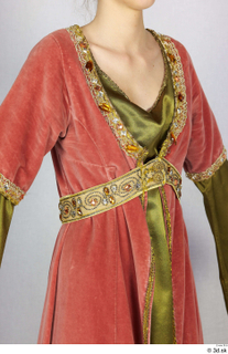  Photos Woman in Historical Dress 57 17th century Historical clothing gold Red dress with accessories upper body 0012.jpg